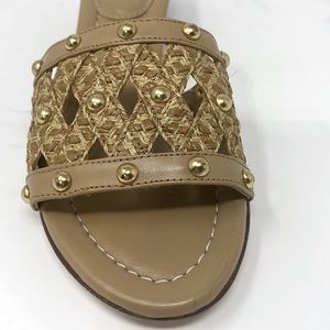 ERIC JAVITS Maribel Natural Braid Slip On Woven Straw/Tan Womens Sandals Size 6M